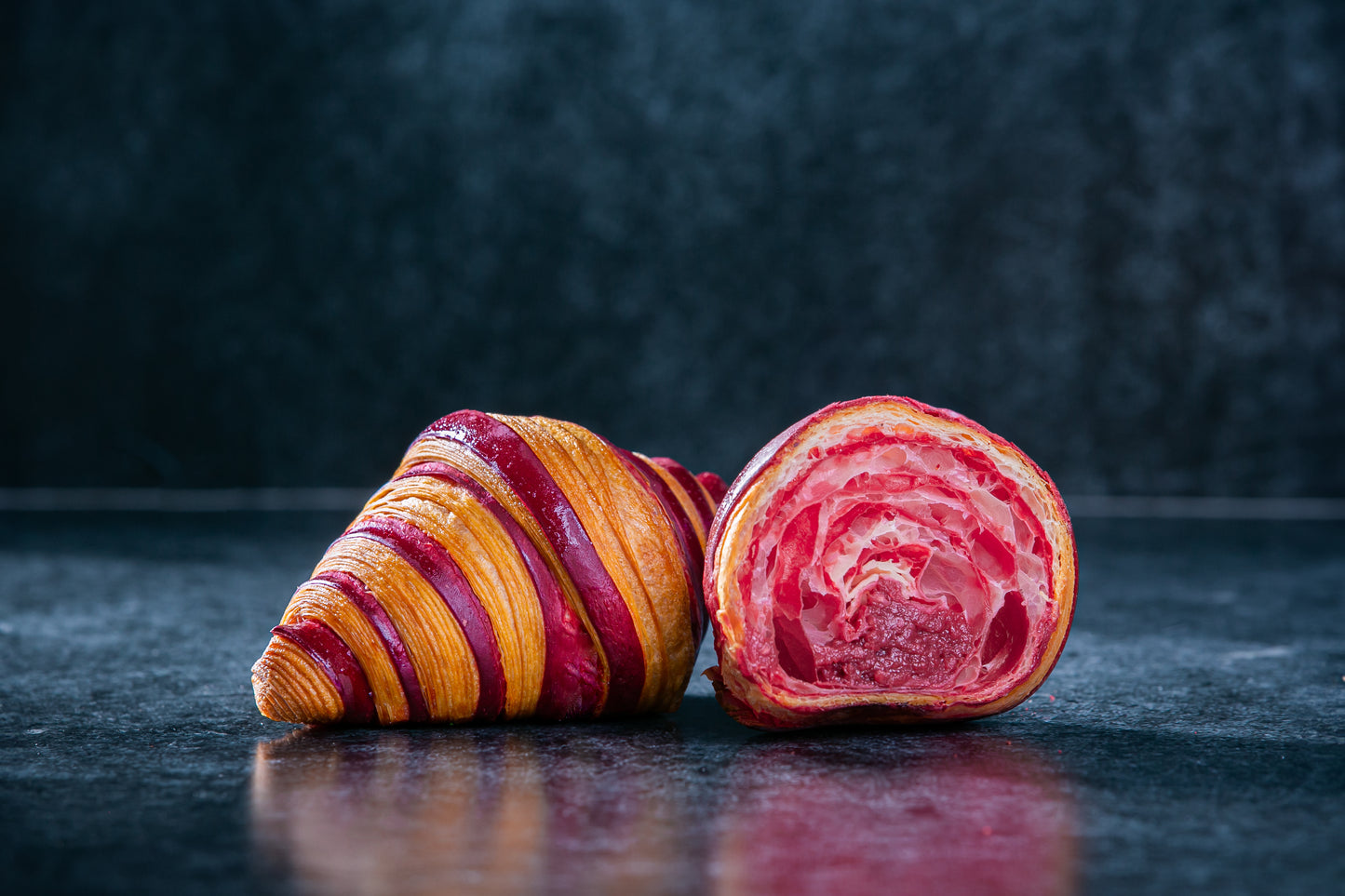 Raspberry Bi-Color Croissant